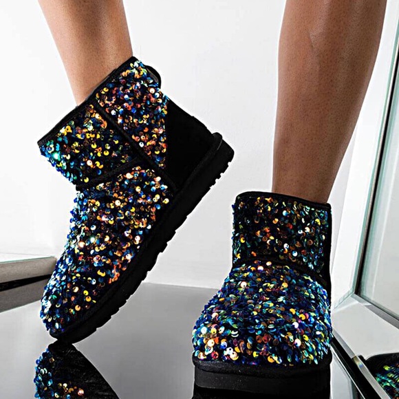 Authentic UGG Classic Mini Stellar Sequin Boots - Picture 2 of 10